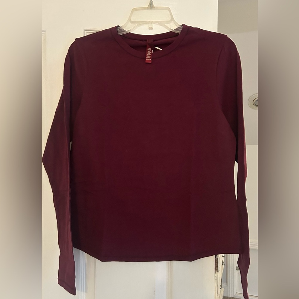 SKIMS Deep Berry Long Sleeve T-Shirt